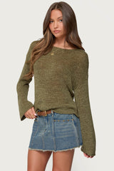 Drop Shoulder Light Knit Sweater