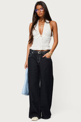 Karah Belt Low Rise Jeans