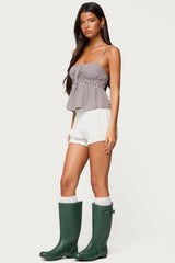 Zahara Gingham Babydoll Top