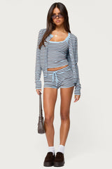 Lillian Striped Button Up Knit Cardigan