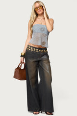 Astra Beaded Sheer Strapless Top