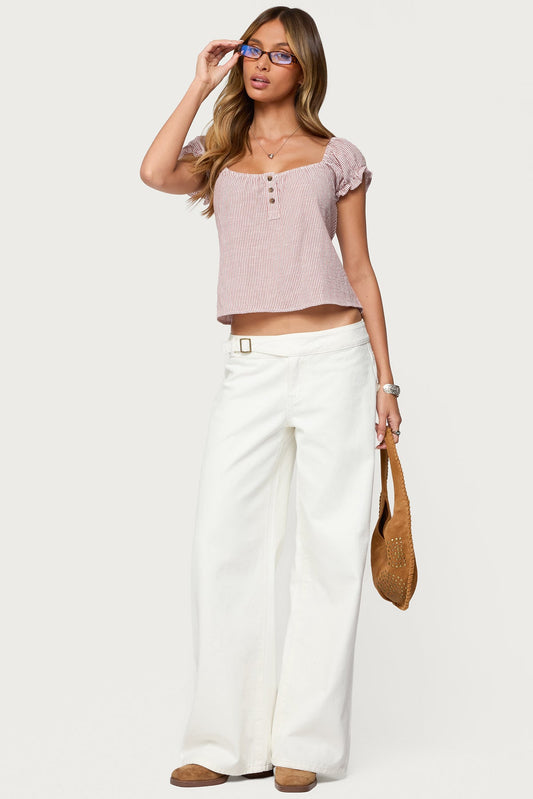 Rhory Pinstripe Babydoll Top