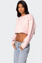 Chunky Bow Cropped Sweater