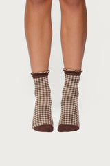 Frilled Gingham Socks