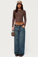 Heartly Low Rise Straight Leg Jeans