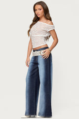 Ema Bleach Washed Low Rise Jeans