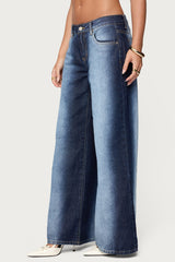 Ema Bleach Washed Low Rise Jeans