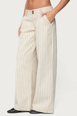 Cory Striped Low Rise Jeans