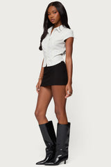 Juney Pinstripe Tailored Button Up Shirt