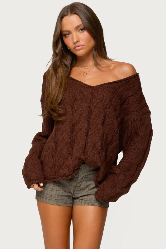 Inga Oversized Cable Knit Sweater