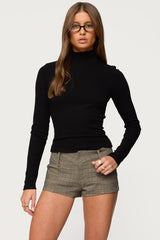 Saskia Fitted Ribbed Turtle Neck Top