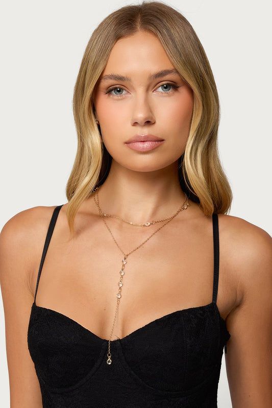 Stone Layered Cascading Necklace