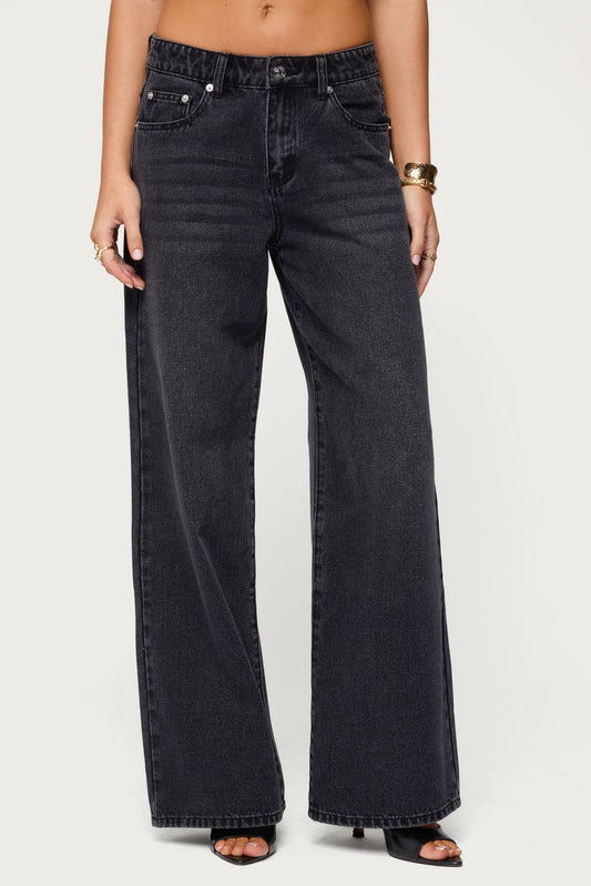Ery Wide Leg Mid Rise Jeans