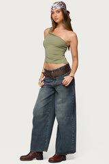 Knotted One Shoulder Asymmetric Top