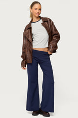 Petite Wide Leg Fold Over Pants