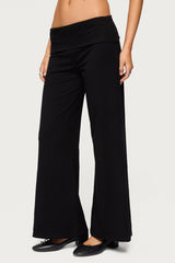 Petite Wide Leg Fold Over Pants