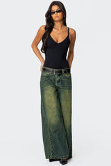 Teaghan V Neck Fitted Bodysuit