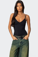 Teaghan V Neck Fitted Bodysuit