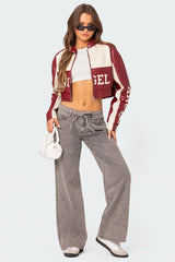 Tie Waist Washed Low Rise Jeans