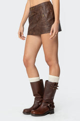 Pax Faux Leather Mini Skirt