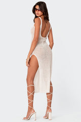 Nevea Open-Back Knitted Midi Dress