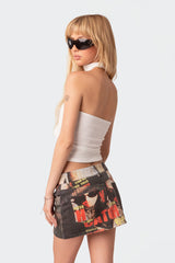 Bria Two Piece Mesh Scarf Top