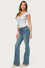 Dolsy Plaid Button Up Top