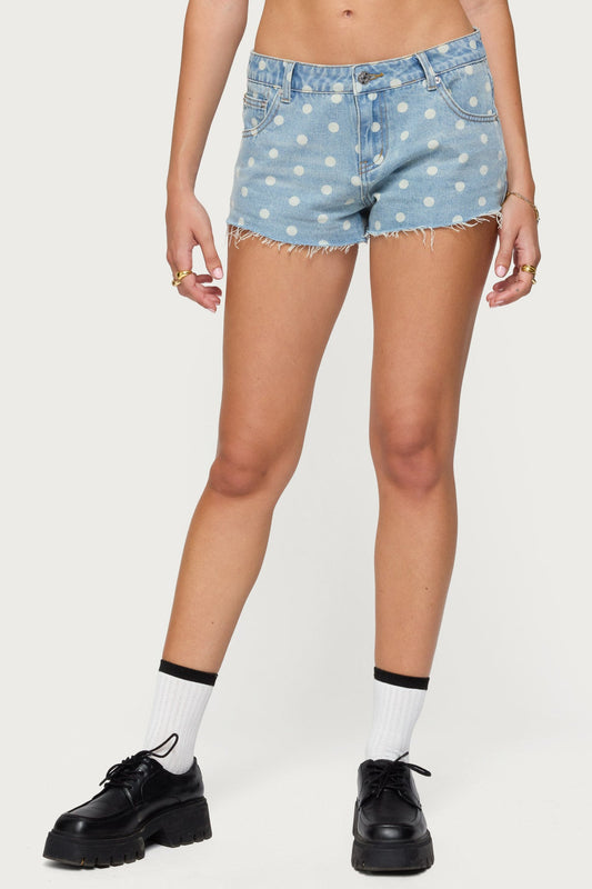Josie Polka Dot Denim Shorts