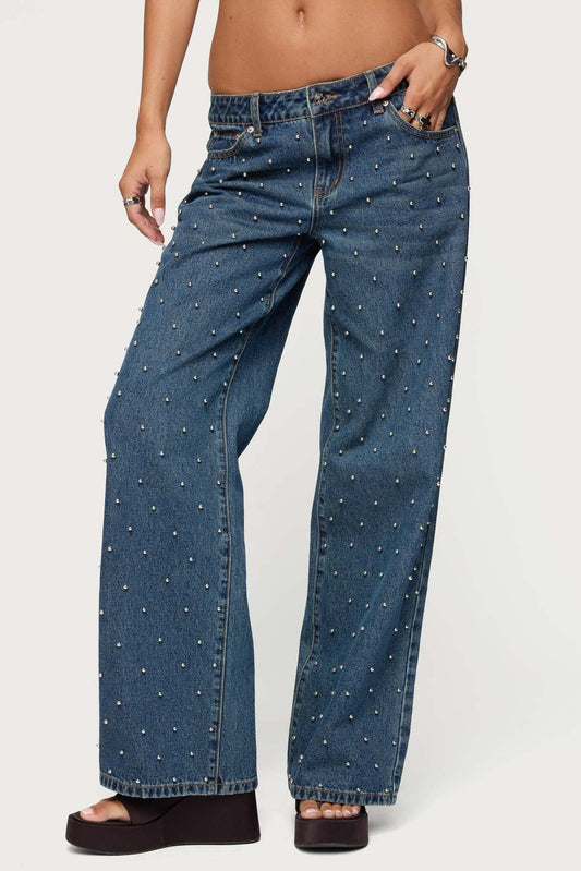 Esmay Studded Low Rise Jeans
