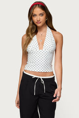 Blaire Polka Dot Halter Top