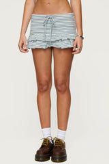 Avia Ruffle Striped Mini Skort