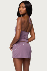 Luana Studded Cut Out Halter Top