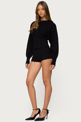 Maizy Scalloped Knit Micro Shorts