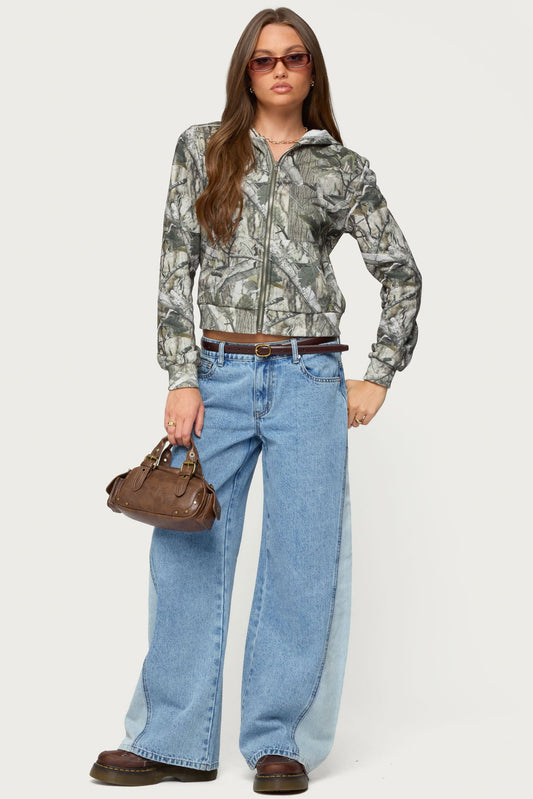 Tayler Camo Zip Up Hoodie