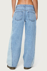 Genna Contrast Panel Low Rise Jeans