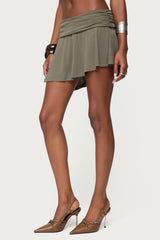 Janah Asymmetric Fold Over Mini Skort
