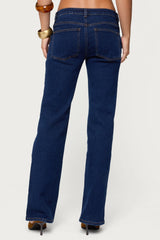 Jemima Contrast Stitch Low Rise Jeans