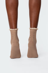 Frilled Pointelle Socks