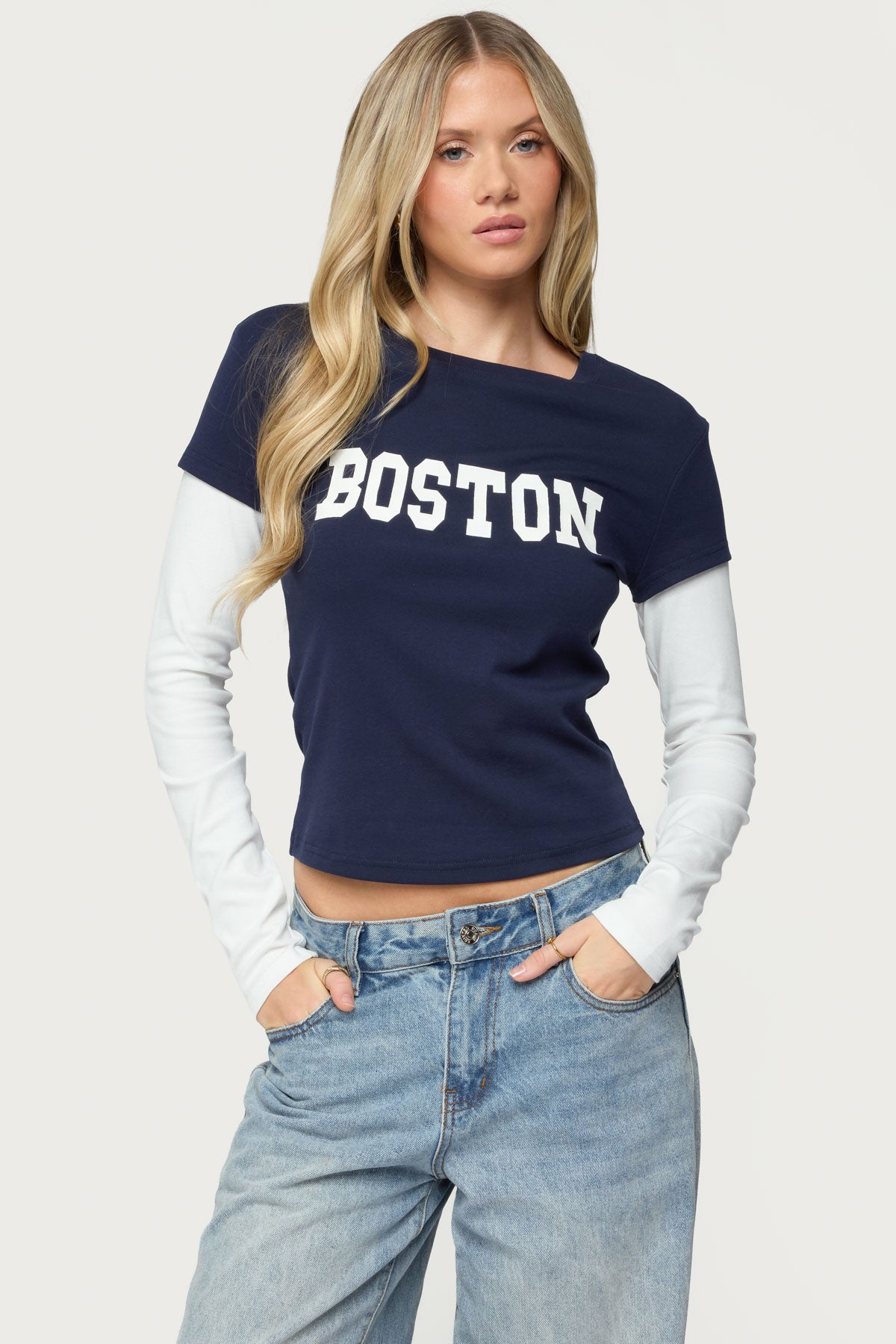 Boston Layered Long Sleeve T Shirt