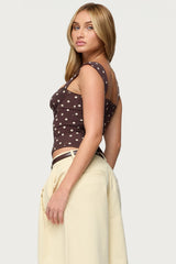 Marcella Wide Strap Mesh Corset