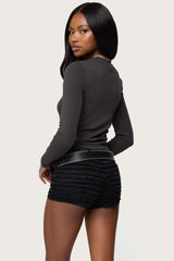 Daphne Ribbed Long Sleeve T Shirt