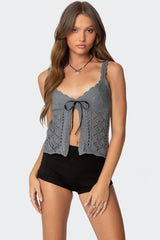 Josepha Knit Split Front Top