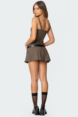 Callie Drop Waist Pleated Mini Dress