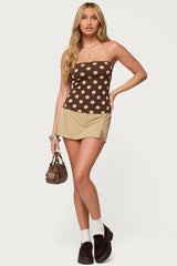 Polka Dot Built In Bra Tube Top