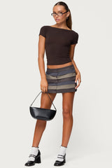 Kezi Mixed Pattern Tailored Mini Skirt