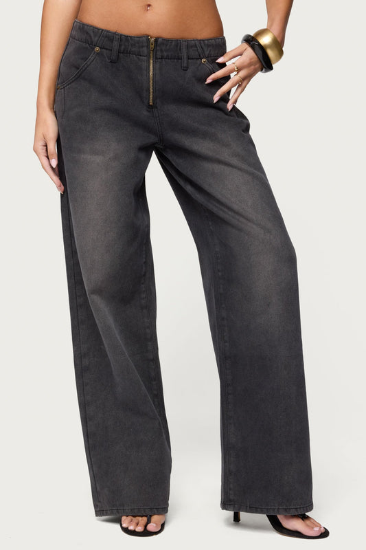 Aliyah Zip Low Rise Jeans