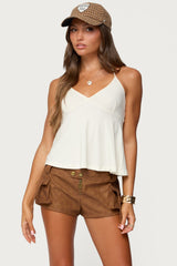 Leonora Halter Babydoll Top