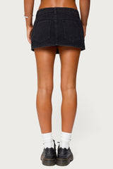 Ziggie Tie Front Denim Mini Skort