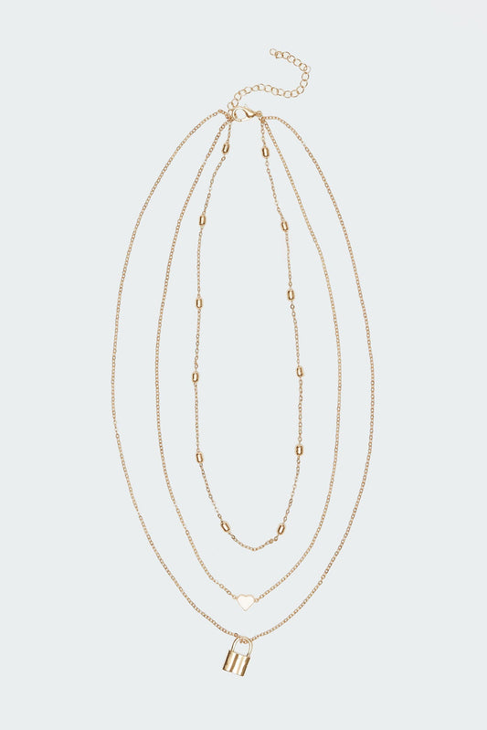 Secrets Layered Lock Necklace