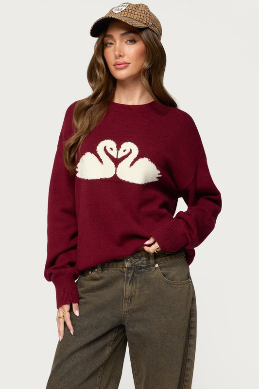 Swan Oversized Knit Sweater